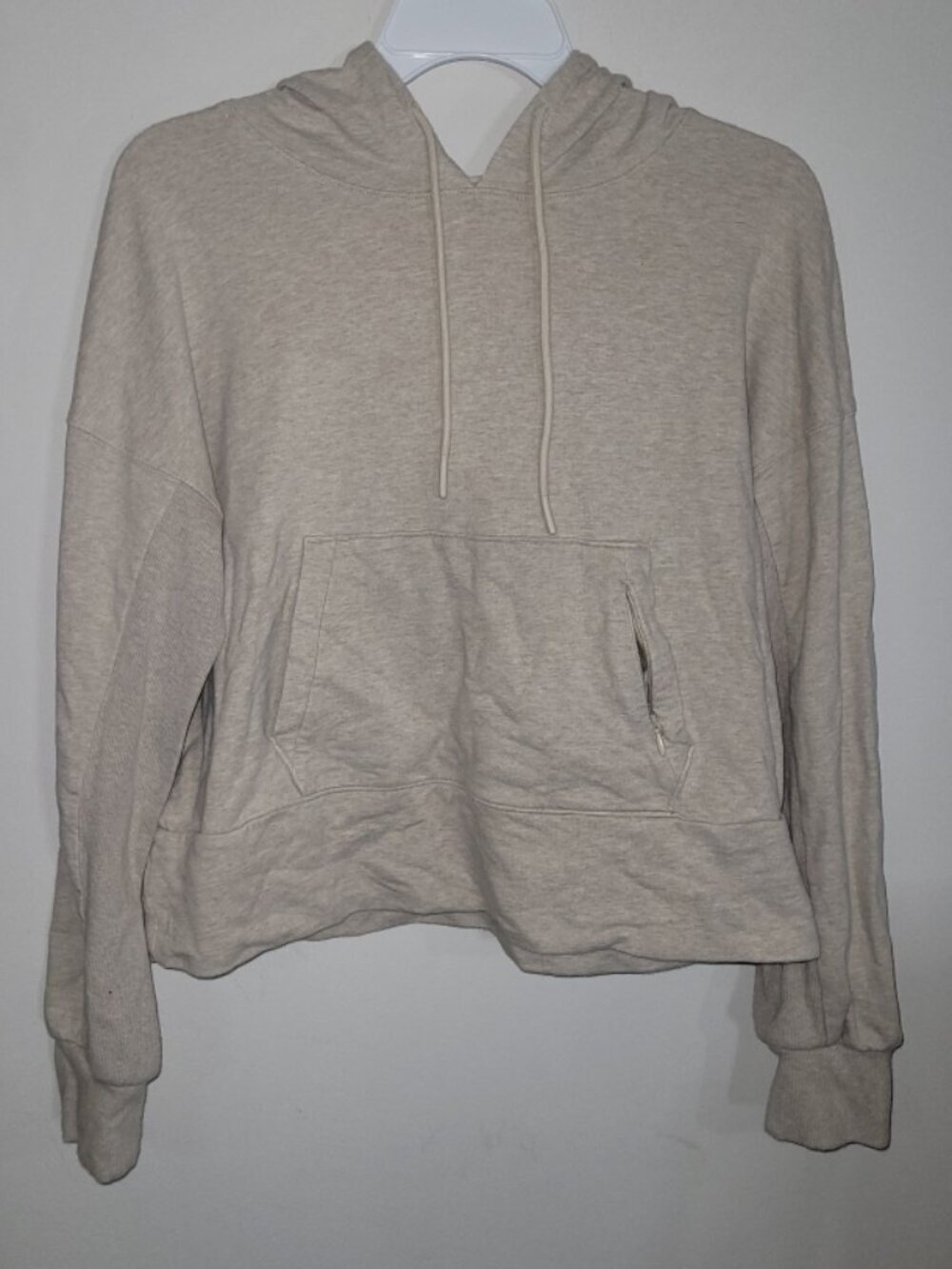 FLX Medium Beige Cropped Hoodie